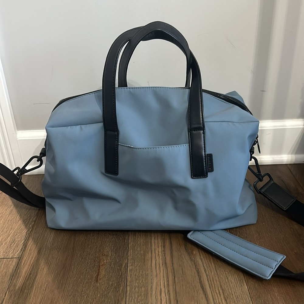 Away Travel Bag in Dusty Blue with Black Handles - Picture 2 of 4